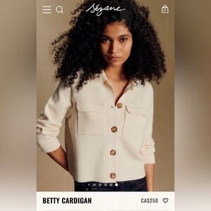 Sezane Betty cardigan small ecru cream
